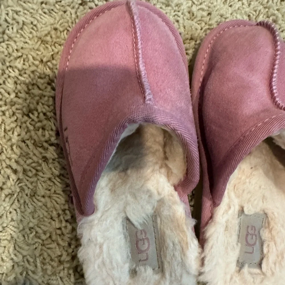 UGG Dusty Rose Suede Shearling Slip-On Mules